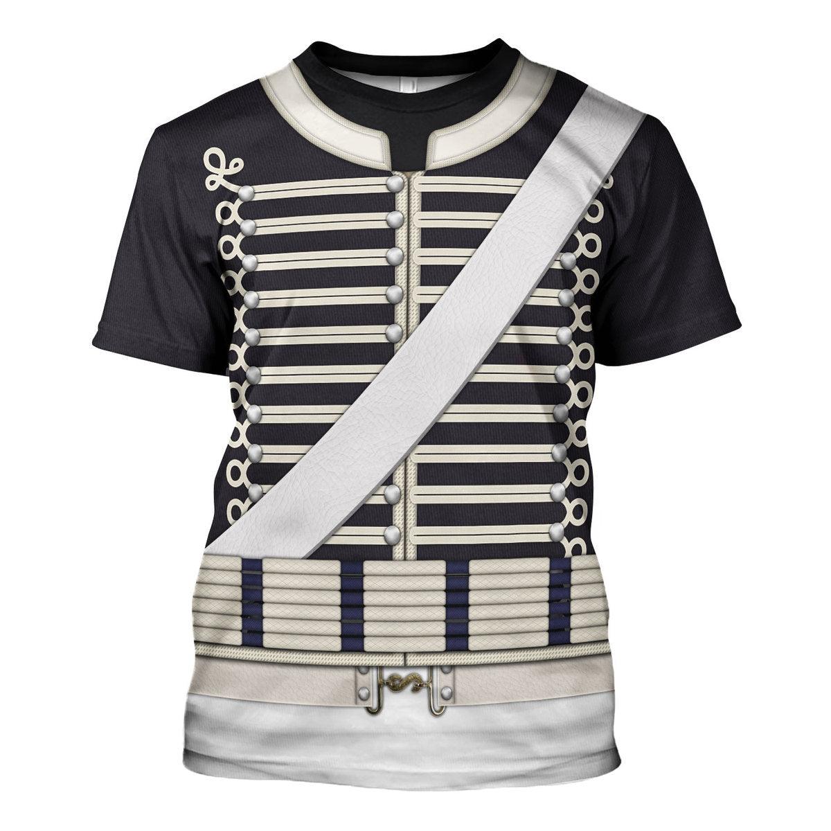 CustomsPig British 18th Hussar-Full Dress (1806-1815) Uniform All Over Print Hoodie Sweatshirt T-Shirt Tracksuit - CustomsPig.com