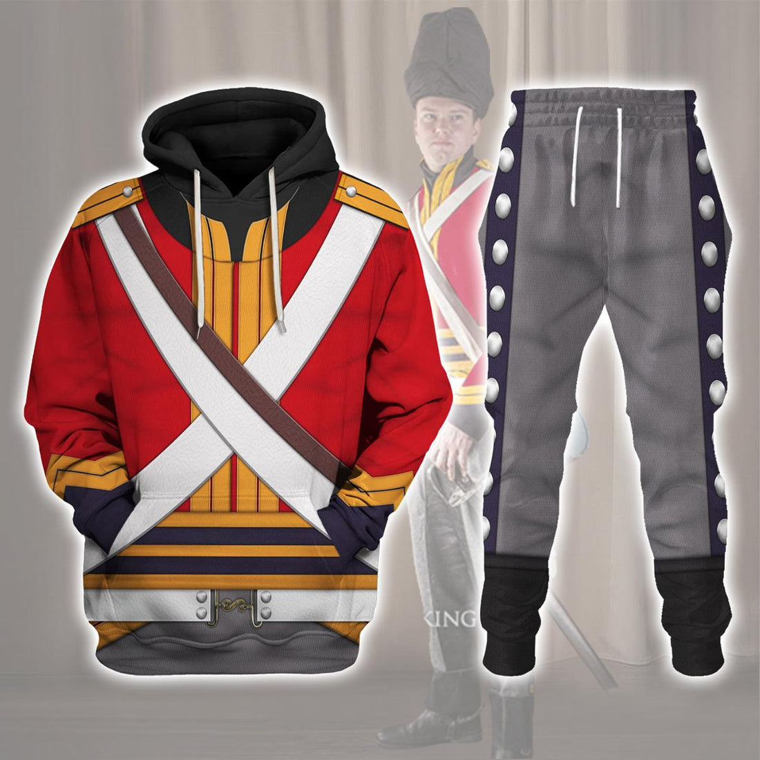 Gearhomie British 2nd Heavy Dragoon-Scots Greys-Campaign Dress (1812-1815) Uniform All Over Print Hoodie Sweatshirt T-Shirt Tracksuit - Gearhomie.com