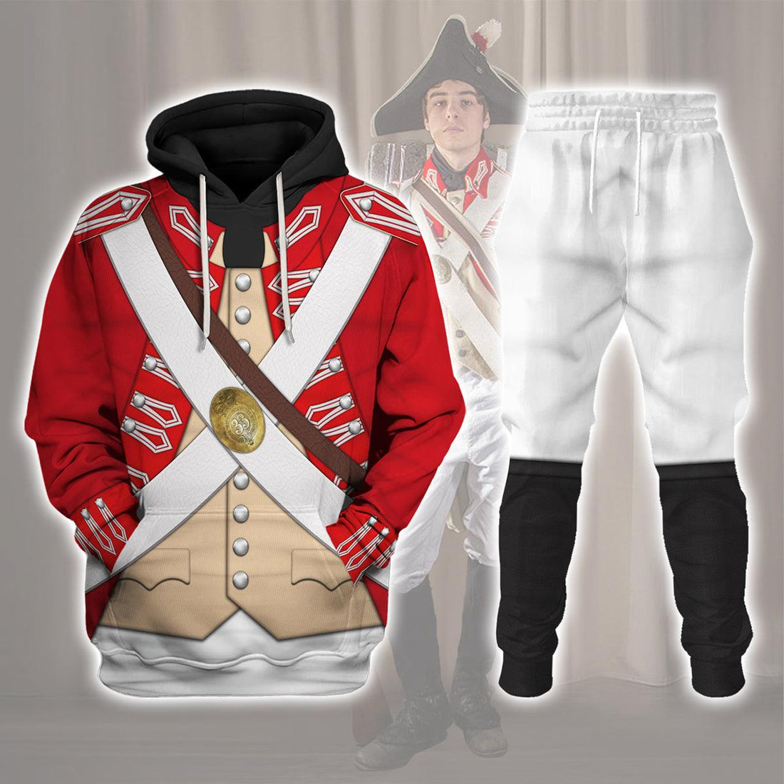 Gearhomie British 33rd Regiment Of Foot Uniform All Over Print Hoodie Sweatshirt T-Shirt Tracksuit - Gearhomie.com