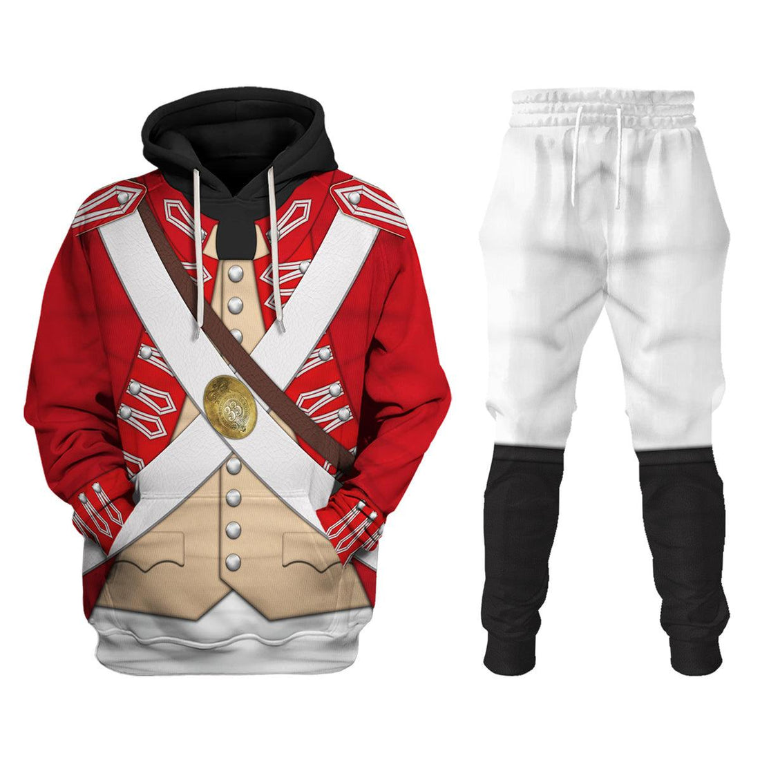 Gearhomie British 33rd Regiment Of Foot Uniform All Over Print Hoodie Sweatshirt T-Shirt Tracksuit - Gearhomie.com