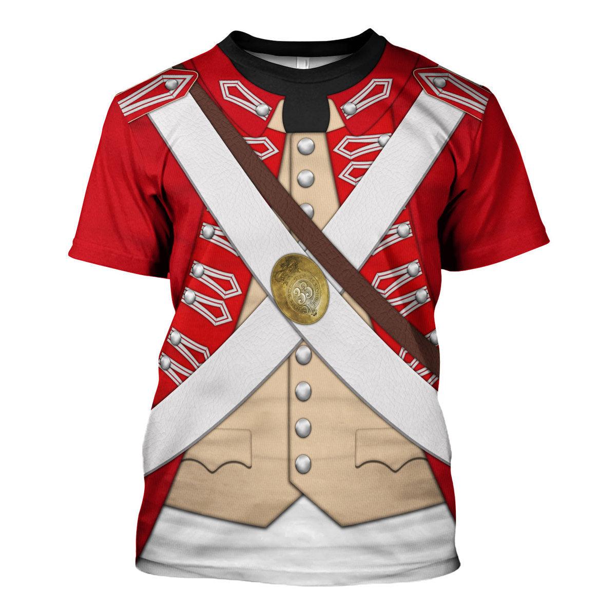Gearhomie British 33rd Regiment Of Foot Uniform All Over Print Hoodie Sweatshirt T-Shirt Tracksuit - Gearhomie.com