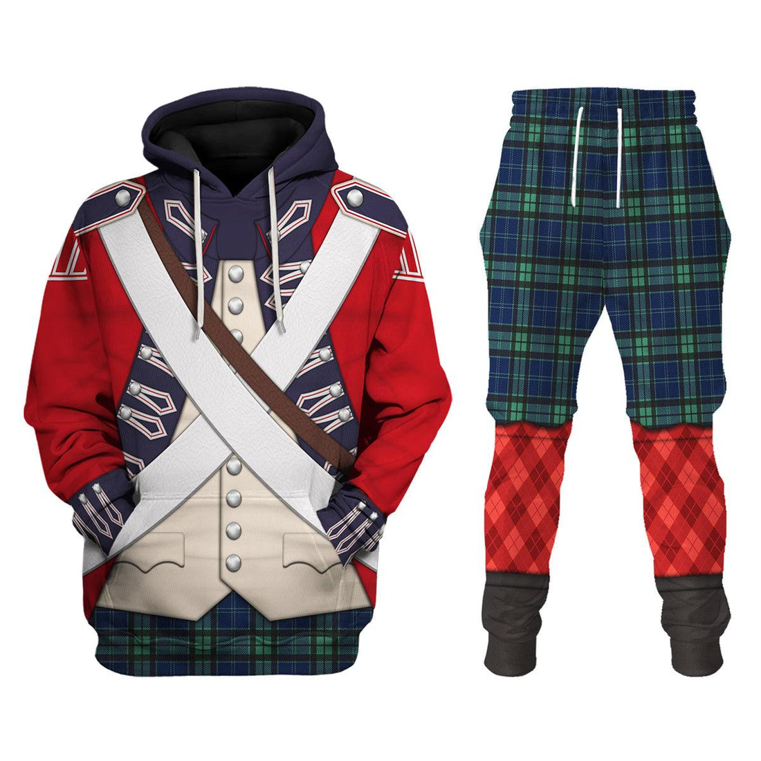 Gearhomie British 42nd Highland Infantry-1776-1783 Uniform All Over Print Hoodie Sweatshirt T-Shirt Tracksuit - Gearhomie.com