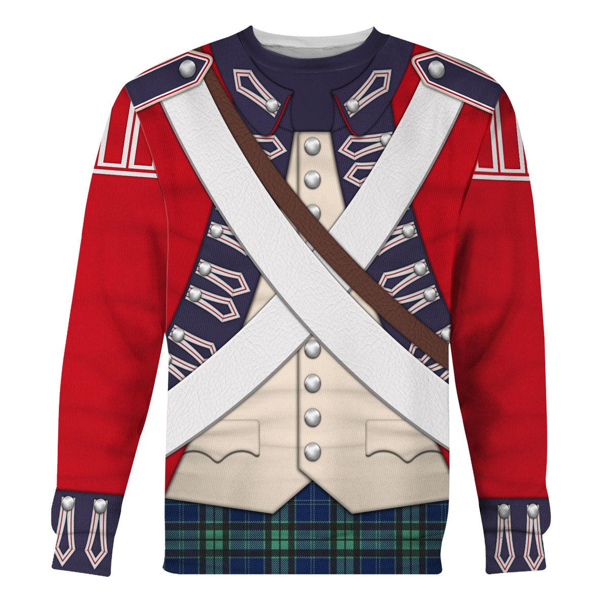 Gearhomie British 42nd Highland Infantry-1776-1783 Uniform All Over Print Hoodie Sweatshirt T-Shirt Tracksuit - Gearhomie.com