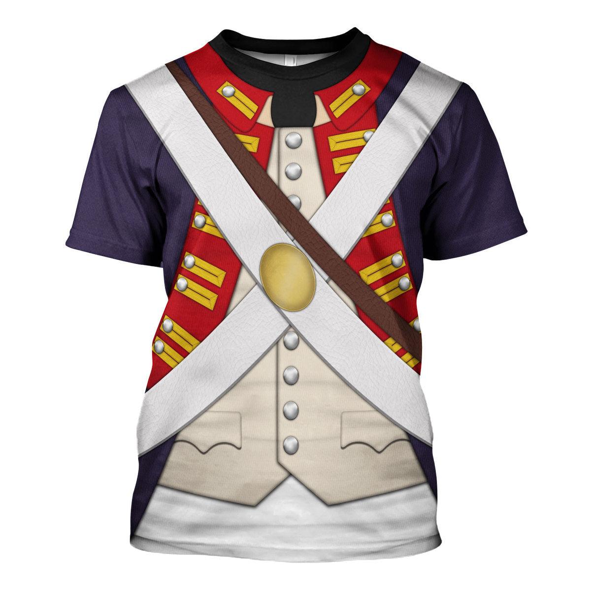 Gearhomie British Foot Artillery-1776-1783 Uniform All Over Print Hoodie Sweatshirt T-Shirt Tracksuit - Gearhomie.com