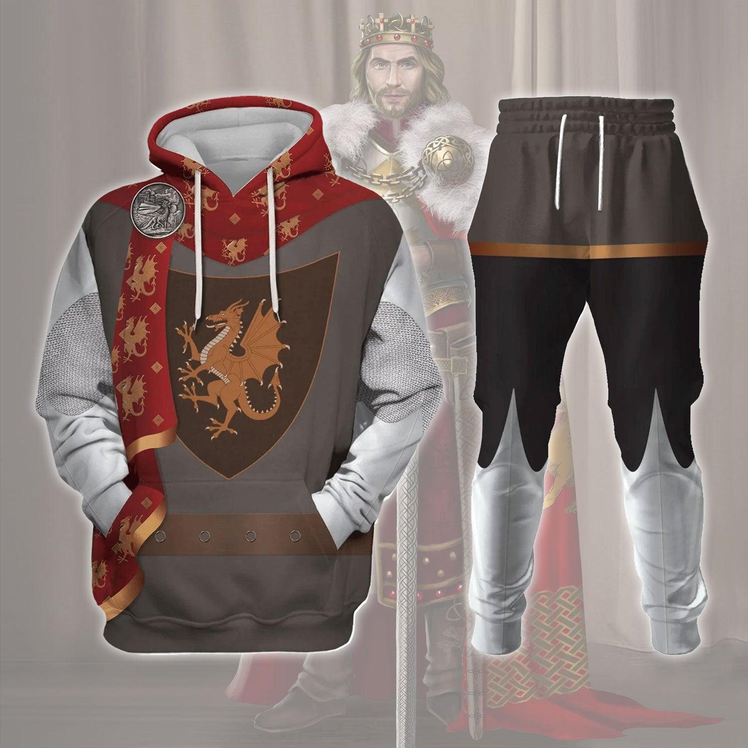 Gearhomie British King Arthur Arthur Pendragon Costume Hoodie Sweatshirt T-Shirt Tracksuit - Gearhomie.com
