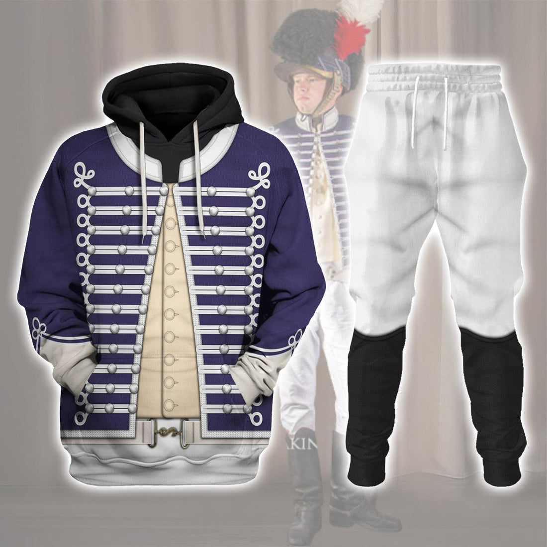 Gearhomie British Light Dragoon-Officer (1796-1802) Uniform All Over Print Hoodie Sweatshirt T-Shirt Tracksuit - Gearhomie.com