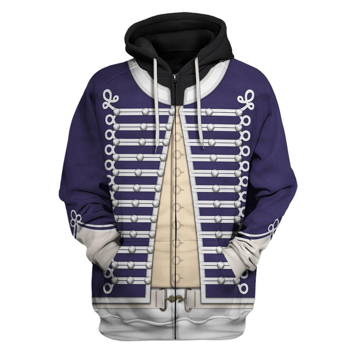 Gearhomie British Light Dragoon-Officer (1796-1802) Uniform All Over Print Hoodie Sweatshirt T-Shirt Tracksuit - Gearhomie.com