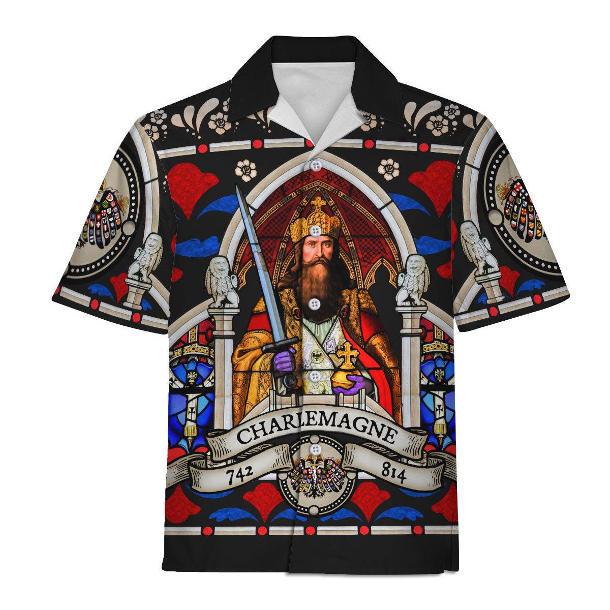 Gearhomie Charlemagne - Stained Glass in Cologne Cathedral Hawaiian Shirt Polo Shirt Beach short - Gearhomie.com