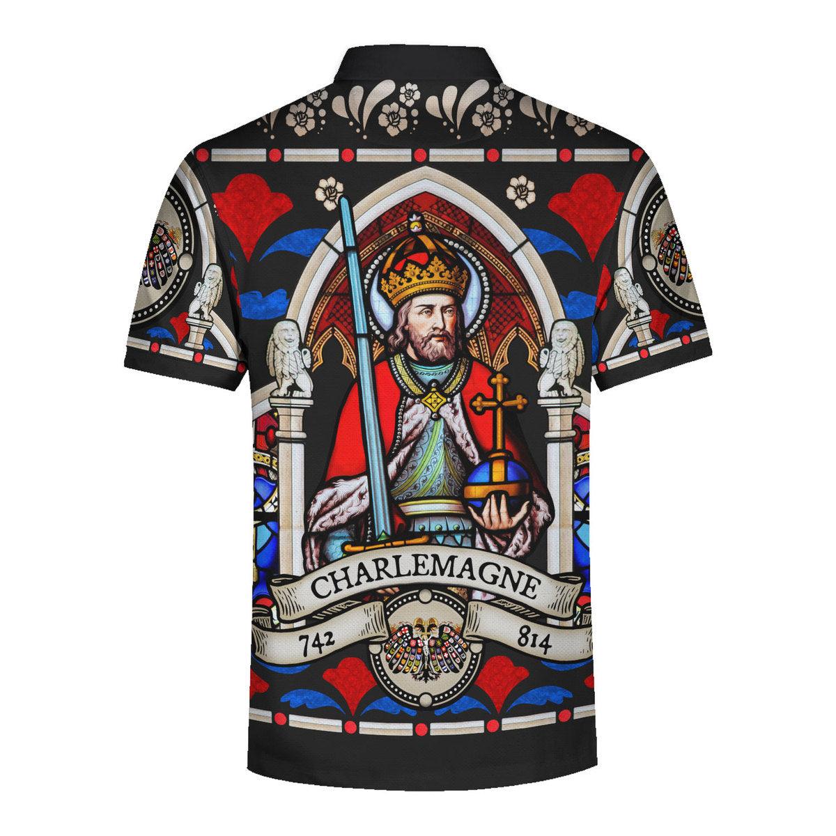 Gearhomie Charlemagne - Stained Glass in Cologne Cathedral Hawaiian Shirt Polo Shirt Beach short - Gearhomie.com