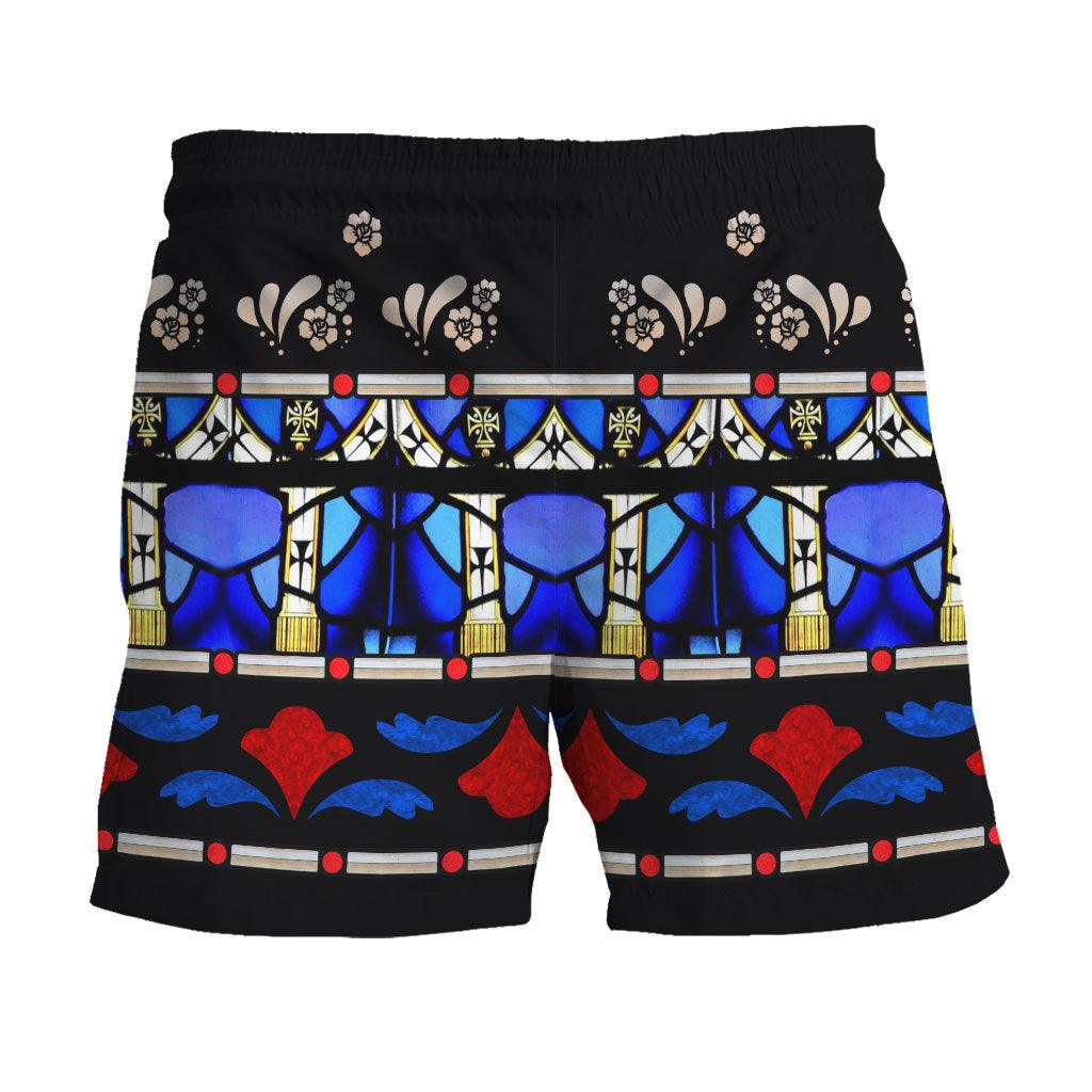 Gearhomie Charlemagne - Stained Glass in Cologne Cathedral Hawaiian Shirt Polo Shirt Beach short - Gearhomie.com