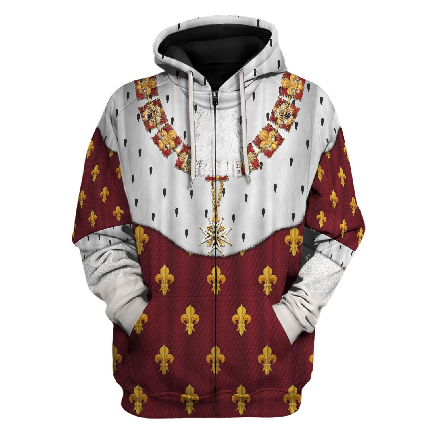 Gearhomie Charles X of France Coronation Robes Red Costume All Over Print Hoodie Sweatshirt T-Shirt Tracksuit - Gearhomie.com