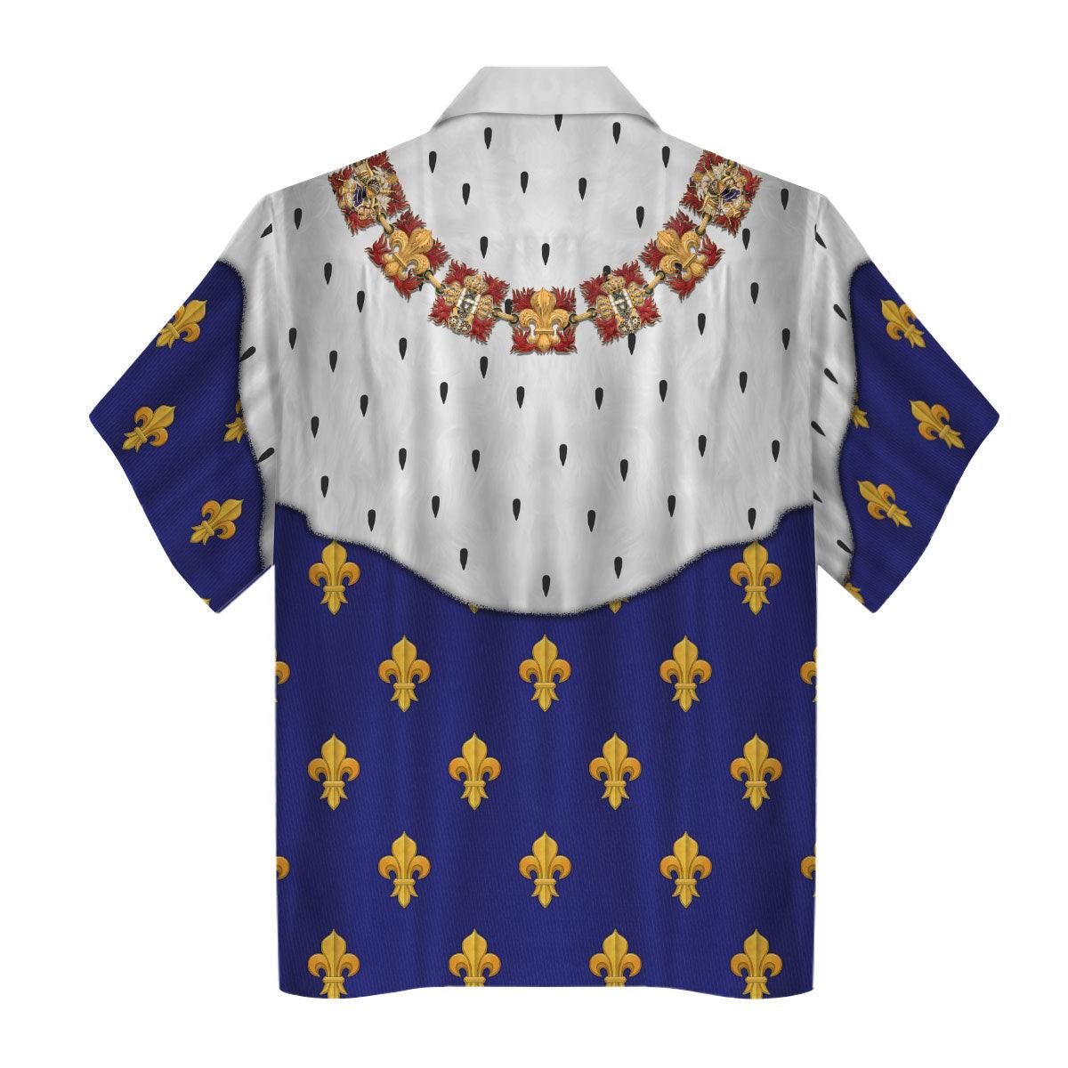 Gearhomie Charles X of France in Coronation Robes Blue Costume All Over Print Hoodie Sweatshirt T-Shirt Tracksuit - Gearhomie.com