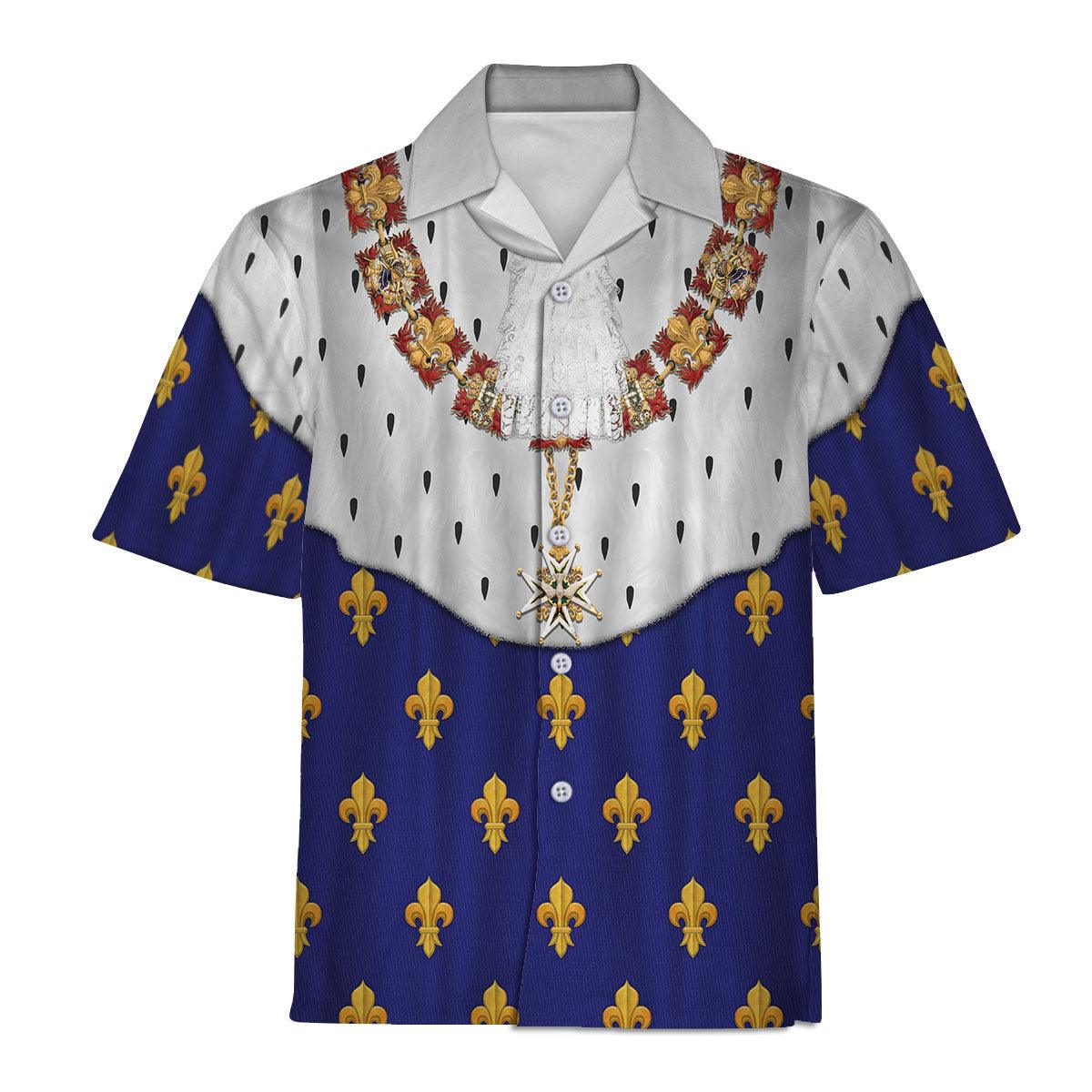 Gearhomie Charles X of France in Coronation Robes Blue Costume All Over Print Hoodie Sweatshirt T-Shirt Tracksuit - Gearhomie.com