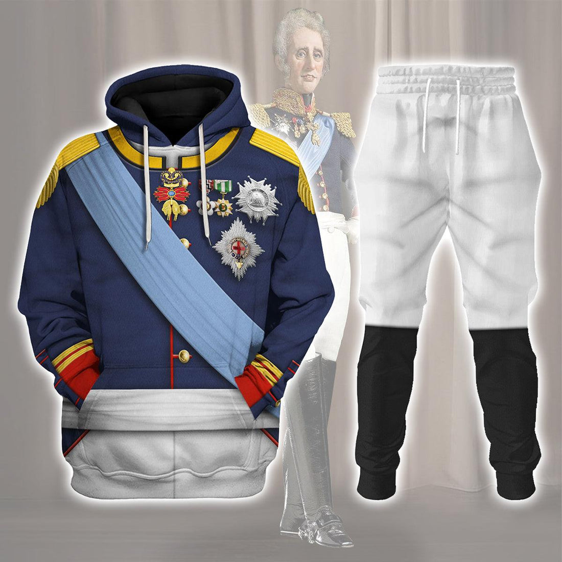 Gearhomie Charles X of France Uniform All Over Print Hoodie Sweatshirt T-Shirt Tracksuit - Gearhomie.com