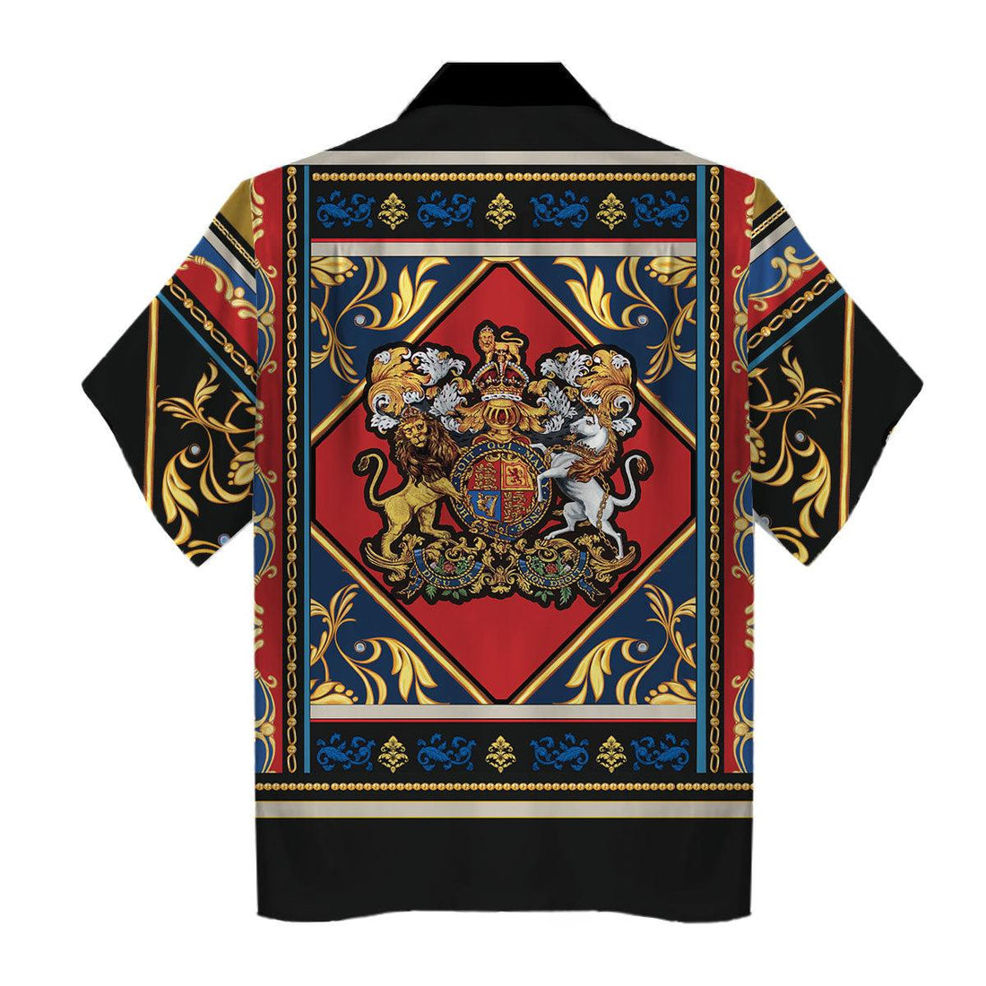 Gearhomie Coat of Arms Yellow Lion Hawaiian Shirt Polo Shirt - Gearhomie.com