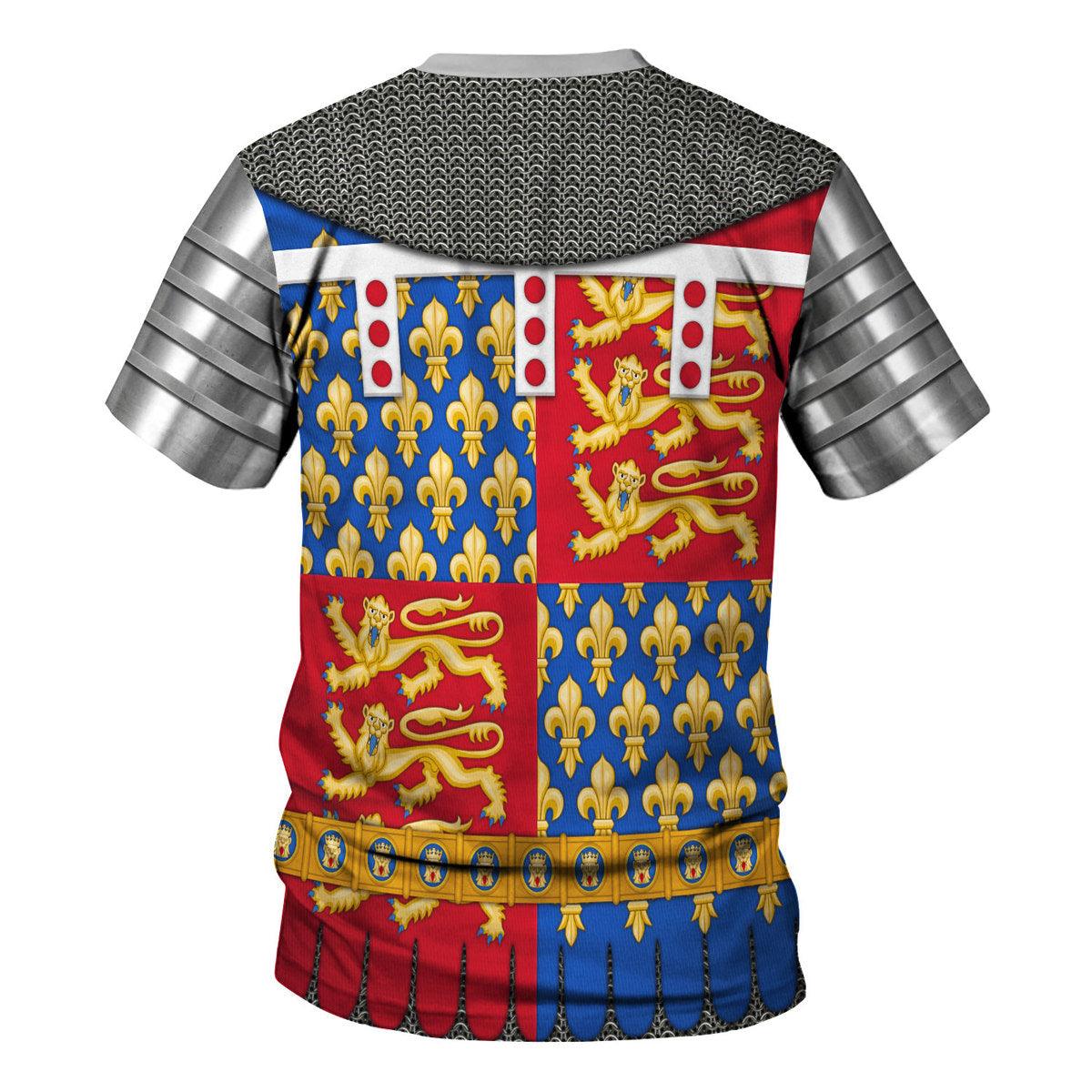 Gearhomie Edmund of Langley, 1st Duke of York Amour Knights Costume Hoodie Sweatshirt T-Shirt Tracksuit - Gearhomie.com