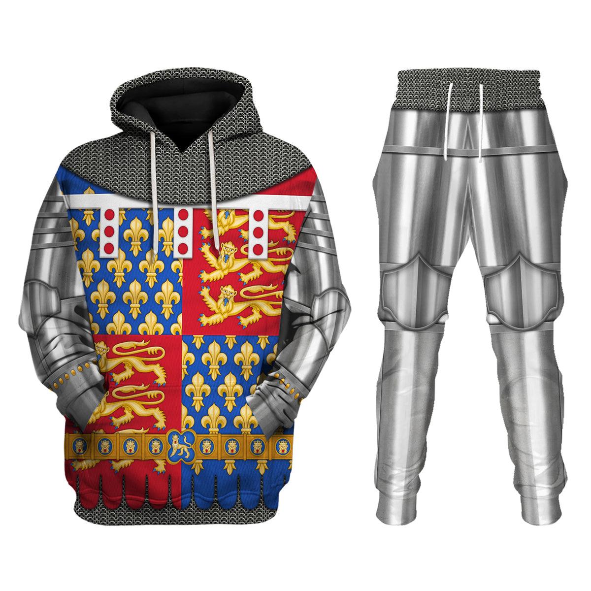 Gearhomie Edmund of Langley, 1st Duke of York Amour Knights Costume Hoodie Sweatshirt T-Shirt Tracksuit - Gearhomie.com