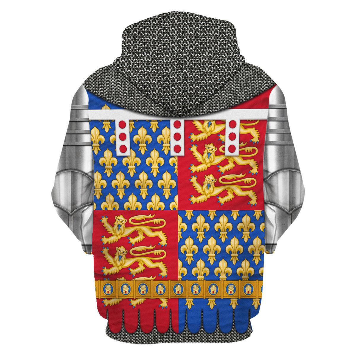 Gearhomie Edmund of Langley, 1st Duke of York Amour Knights Costume Hoodie Sweatshirt T-Shirt Tracksuit - Gearhomie.com