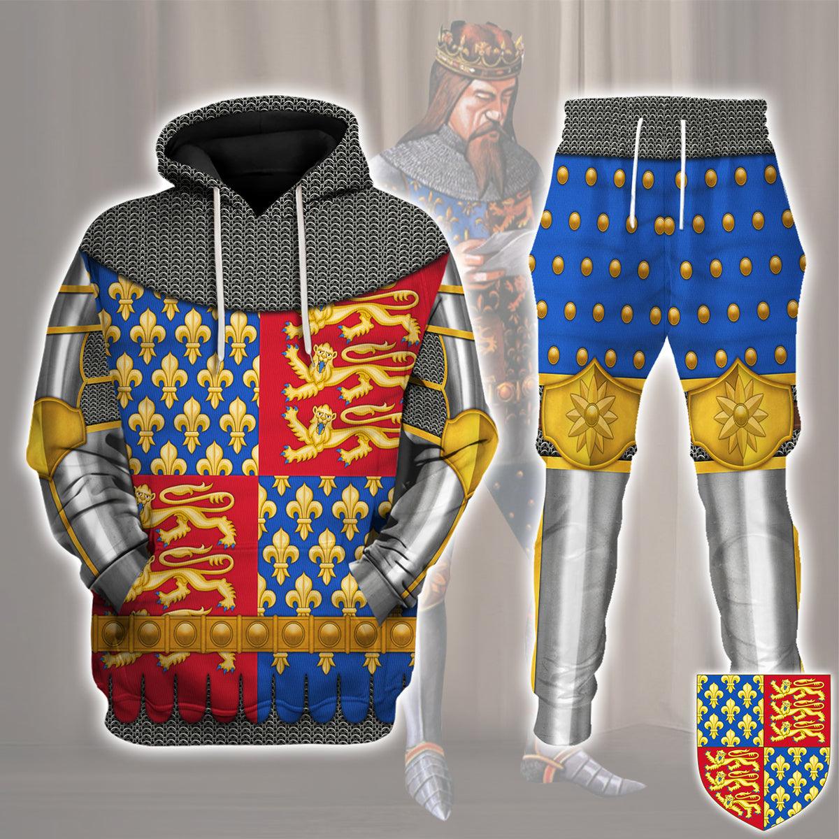 Gearhomie Edward III Of England Amour Knights Costume Hoodie Sweatshirt T-Shirt Tracksuit - Gearhomie.com