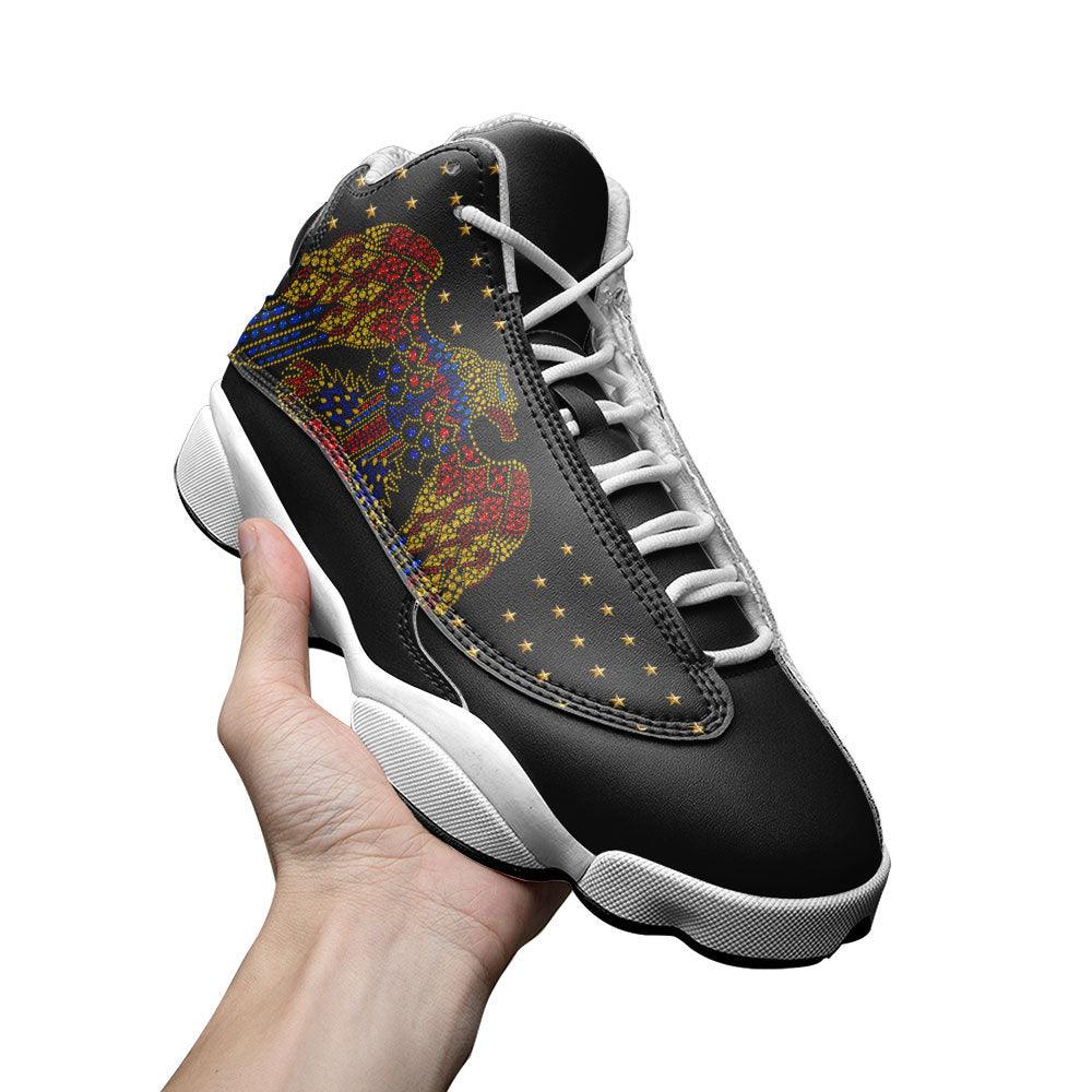 Gearhomie Elvis Aloha Eagle Unisex AJ13 Shoes Black - Gearhomie.com