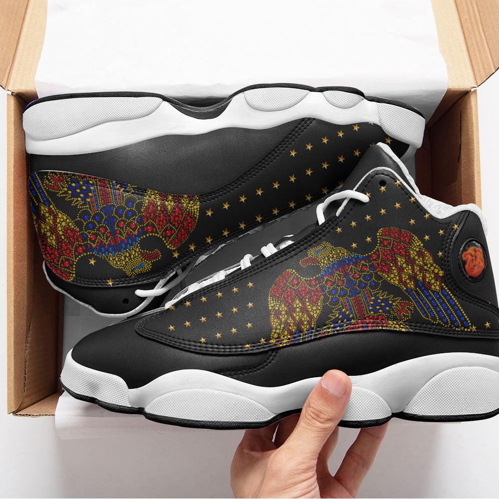 Gearhomie Elvis Aloha Eagle Unisex AJ13 Shoes Black - Gearhomie.com
