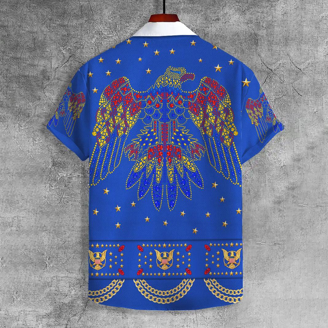 CustomsPig Elvis Aloha from Hawaii Blue UNISEX CASUAL HAWAIIAN SHIRT - CustomsPig.com