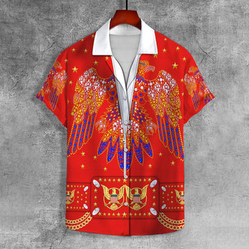 CustomsPig Elvis Aloha from Hawaii Red UNISEX CASUAL HAWAIIAN SHIRT - CustomsPig.com