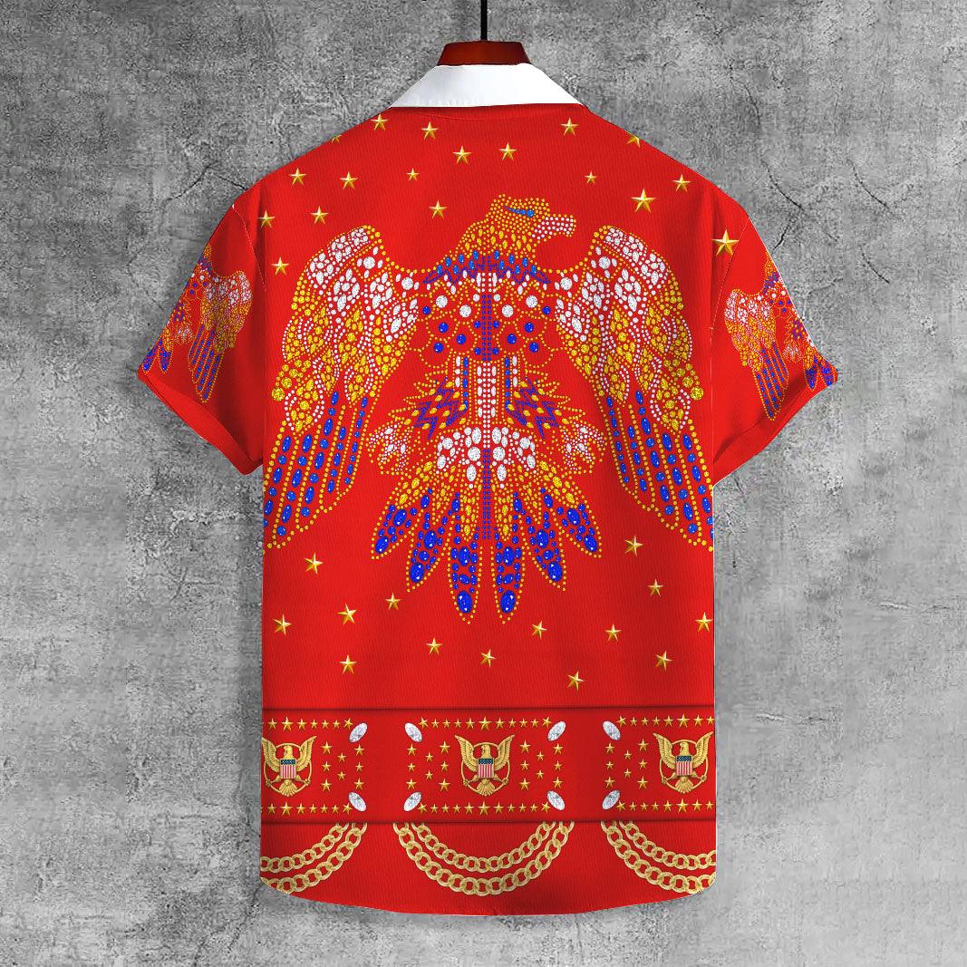 CustomsPig Elvis Aloha from Hawaii Red UNISEX CASUAL HAWAIIAN SHIRT - CustomsPig.com