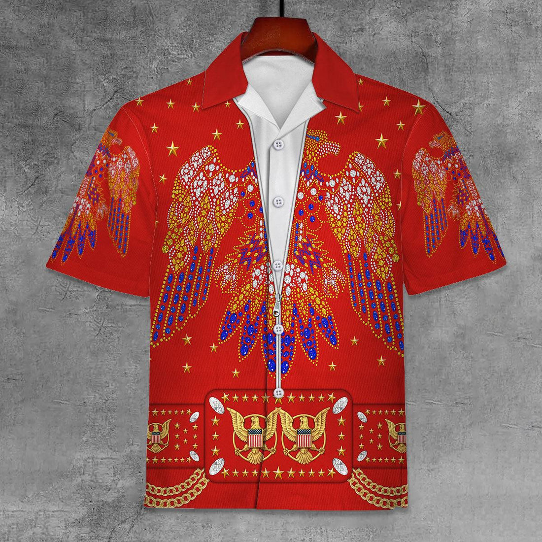 CustomsPig Elvis Aloha from Hawaii Red Unisex Hawaii Shirt - CustomsPig.com