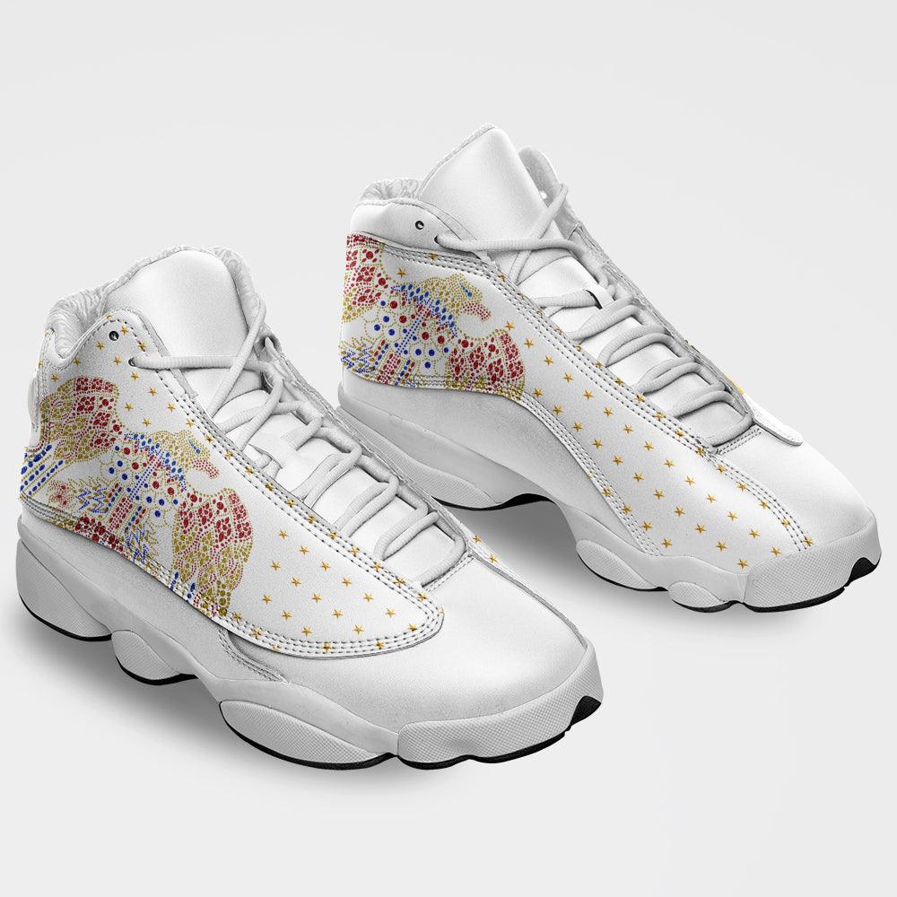 Gearhomie Elvis Aloha Unisex AJ13 Shoes White - Gearhomie.com
