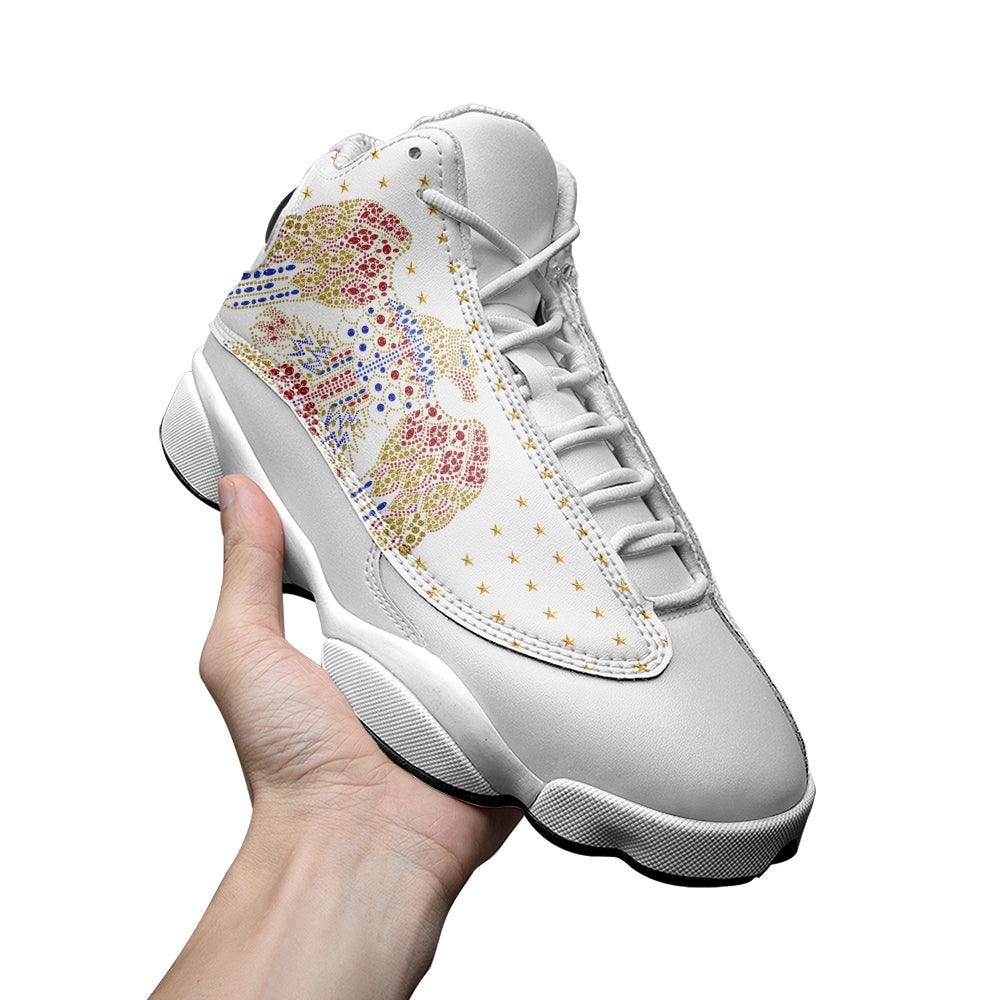 Gearhomie Elvis Aloha Unisex AJ13 Shoes White - Gearhomie.com