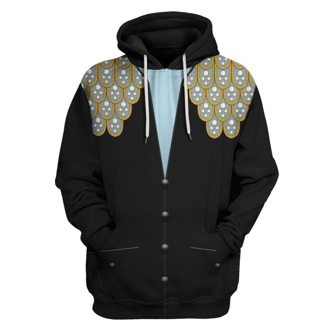 Gearhomie Elvis Armadillo suit in Blue on Black Costume Hoodie Sweatshirt T-Shirt Sweatpants - Gearhomie.com