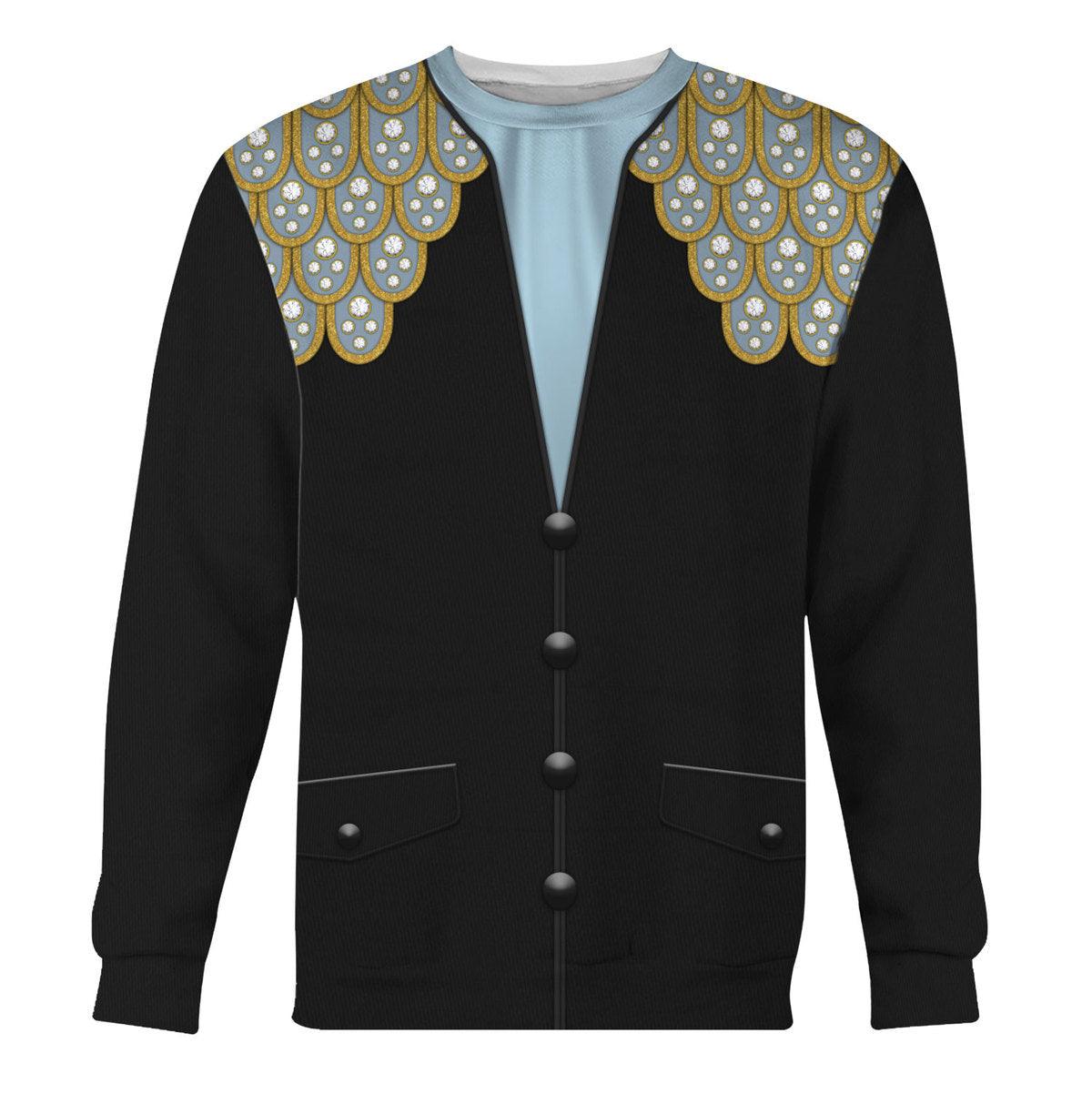 Gearhomie Elvis Armadillo suit in Blue on Black Costume Hoodie Sweatshirt T-Shirt Sweatpants - Gearhomie.com