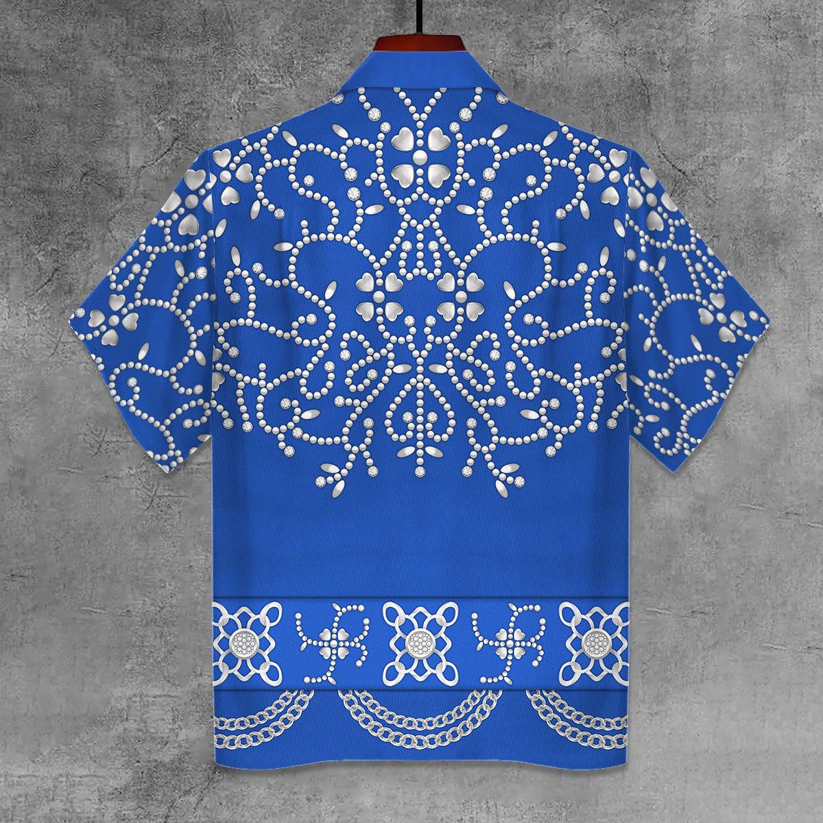OodieGang Elvis Blue Swirl Unisex Hawaii Shirt - OodieGang.com