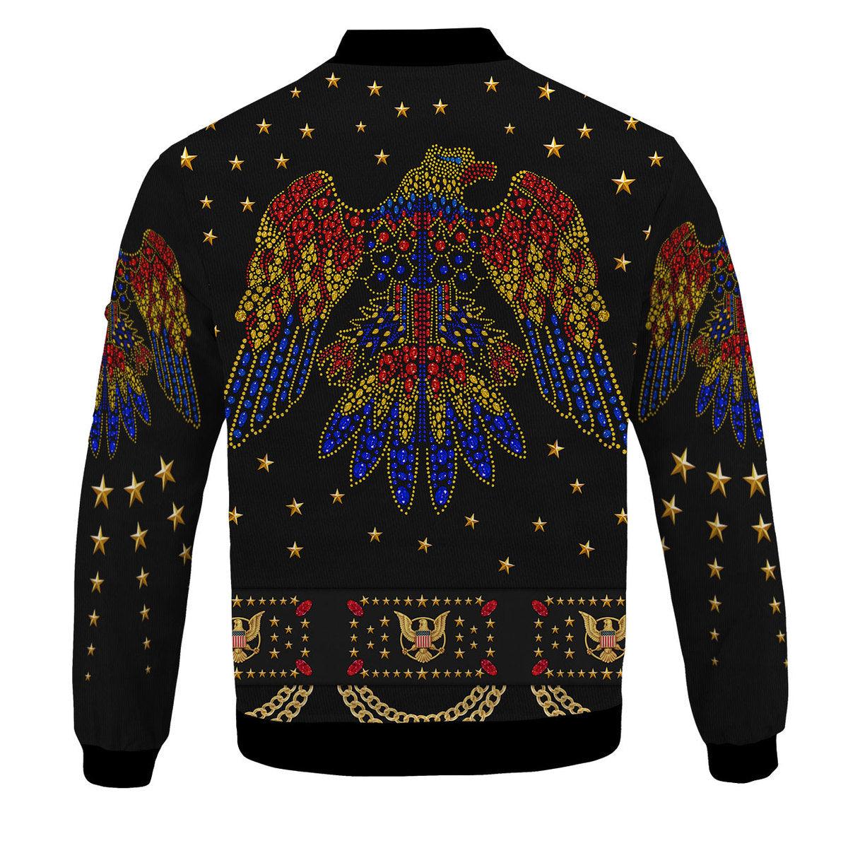 Gearhomie Elvis Eagle Black Bomber Jacket - Gearhomie.com