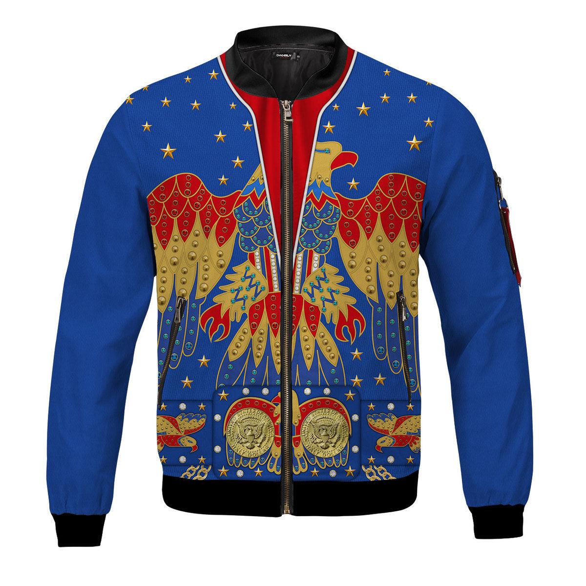 Gearhomie Elvis Eagle Blue Bomber Jacket - Gearhomie.com