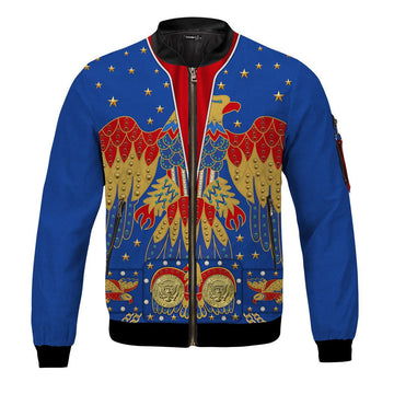 Gearhomie Elvis Eagle Blue Bomber Jacket - Gearhomie.com
