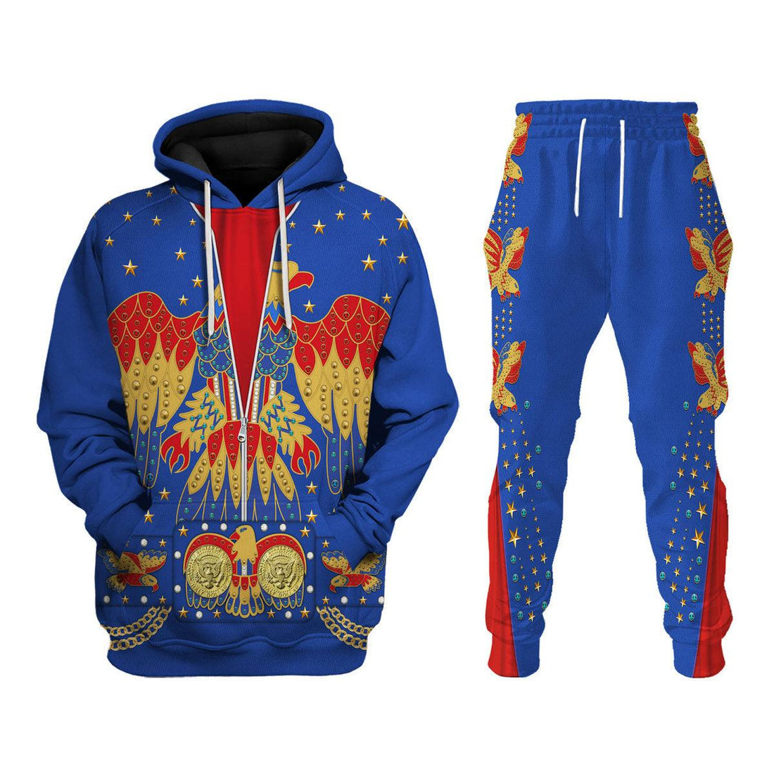 Gearhomie Elvis EAGLE Blue Costume Hoodie Sweatshirt T-Shirt Sweatpants - Gearhomie.com