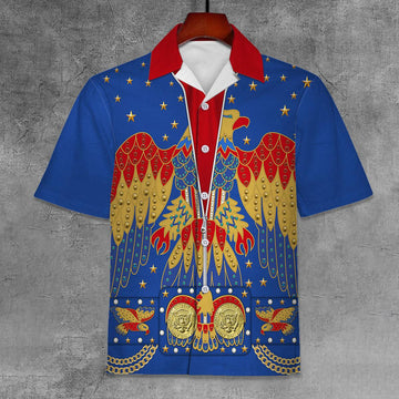 Gearhomie Elvis Eagle Blue Unisex Hawaii Shirt - Gearhomie.com