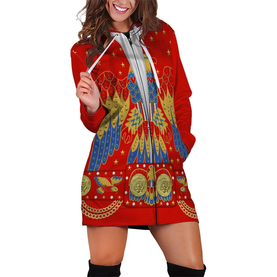 Gearhomie Elvis EAGLE Red Outfit Costume Hoodie Dress Swatpants - Gearhomie.com