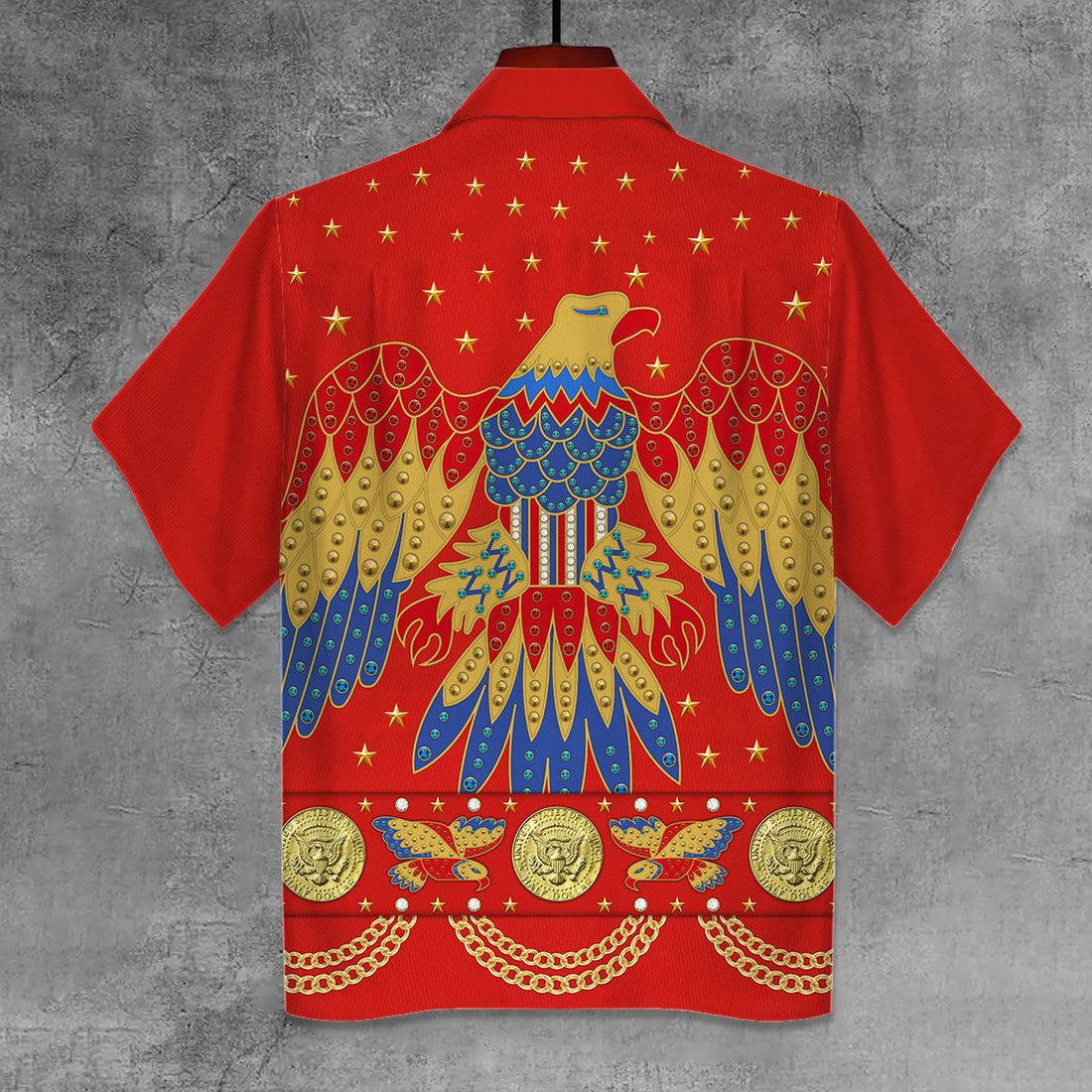 CustomsPig Elvis Eagle Red Unisex Hawaii Shirt - CustomsPig.com