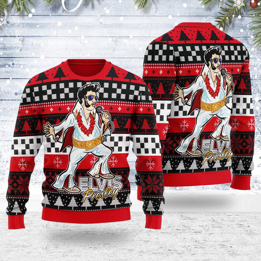 Gearhomie Elvis Fatley Meme Christmas Ugly Sweater - Gearhomie.com