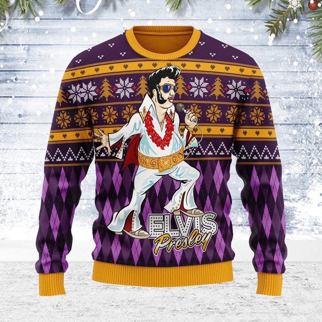 Gearhomie Elvis Fatley Meme Christmas Ugly Sweater - Gearhomie.com