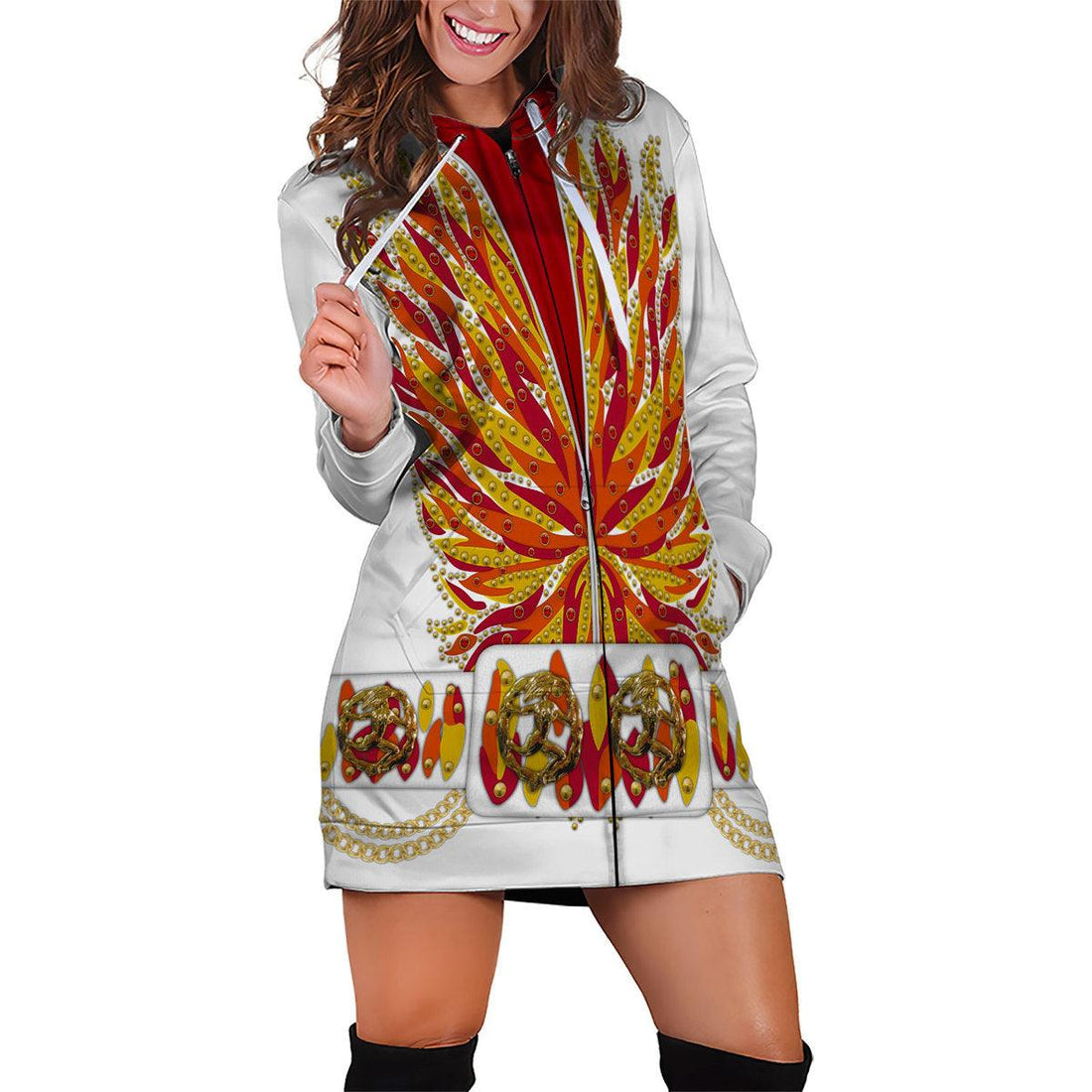 Gearhomie Elvis Flame Outfit Costume Hoodie Dress Swatpants - Gearhomie.com