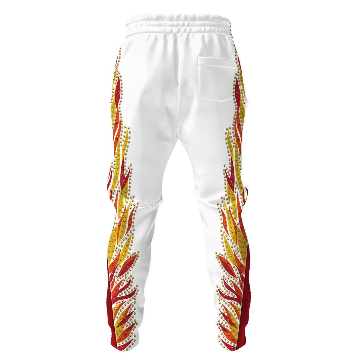 Gearhomie Elvis Flame Outfit Costume Hoodie Dress Swatpants - Gearhomie.com