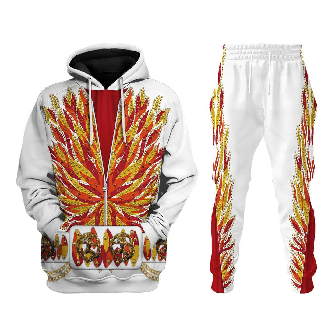 Gearhomie Elvis Flame Outfit Costume Hoodie Sweatshirt T-Shirt Sweatpants - Gearhomie.com
