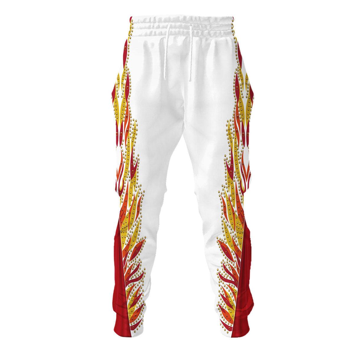Gearhomie Elvis Flame Outfit Costume Hoodie Sweatshirt T-Shirt Sweatpants - Gearhomie.com