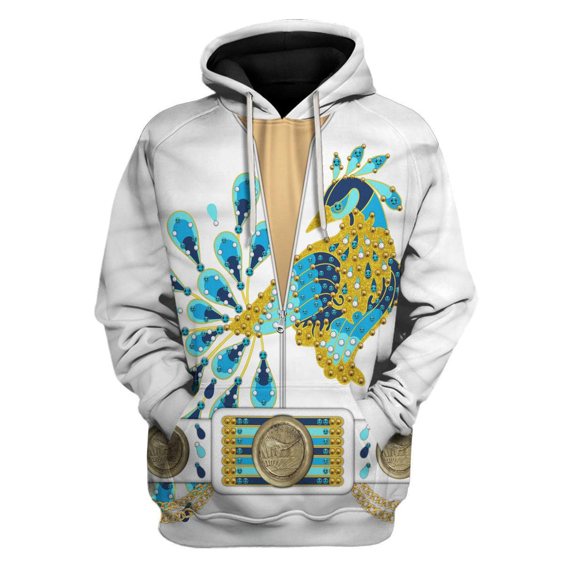 Gearhomie Elvis Presley Peacock Outfit Costume Hoodie Sweatshirt T-Shirt Sweatpants - DucG