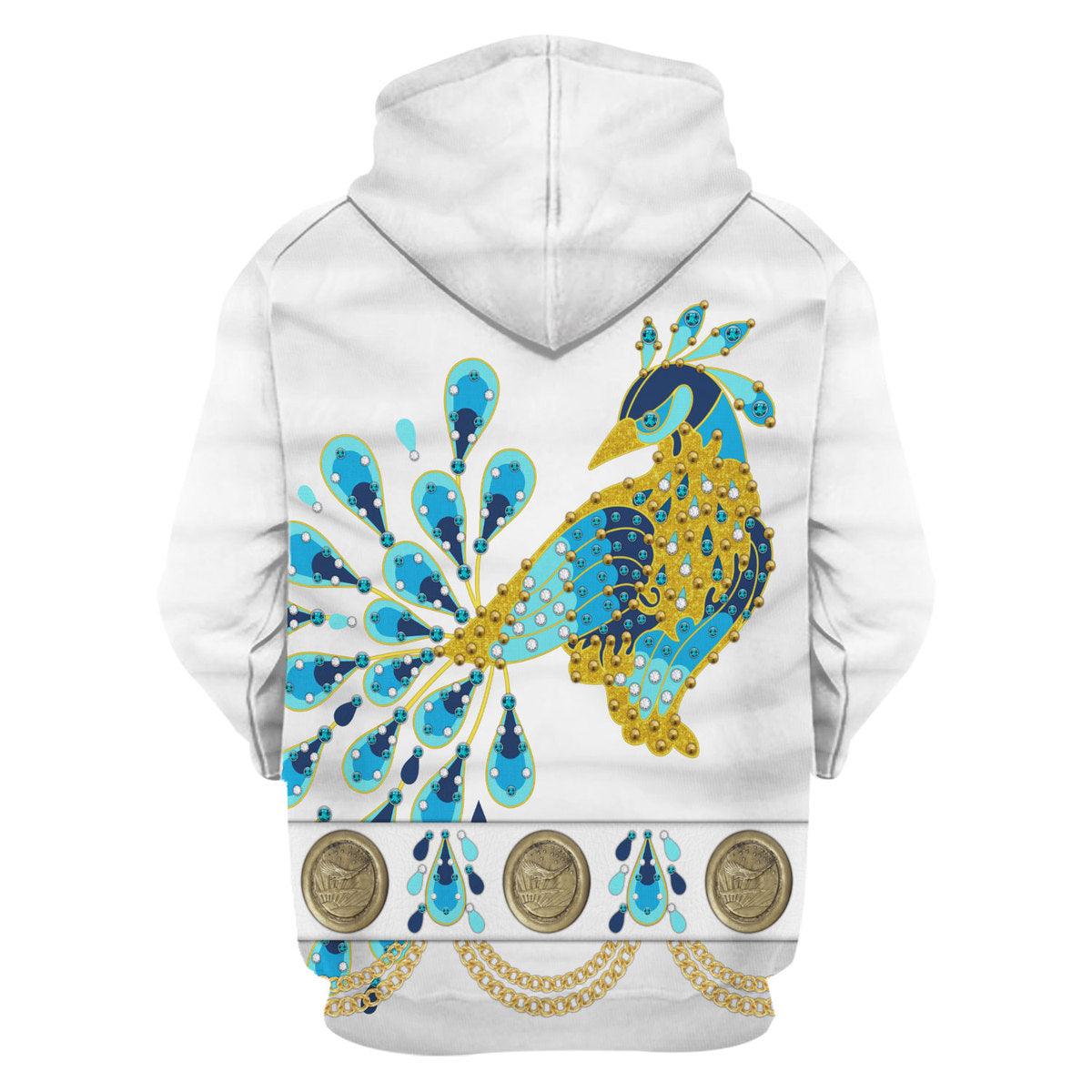 Gearhomie Elvis Presley Peacock Outfit Costume Hoodie Sweatshirt T-Shirt Sweatpants - DucG