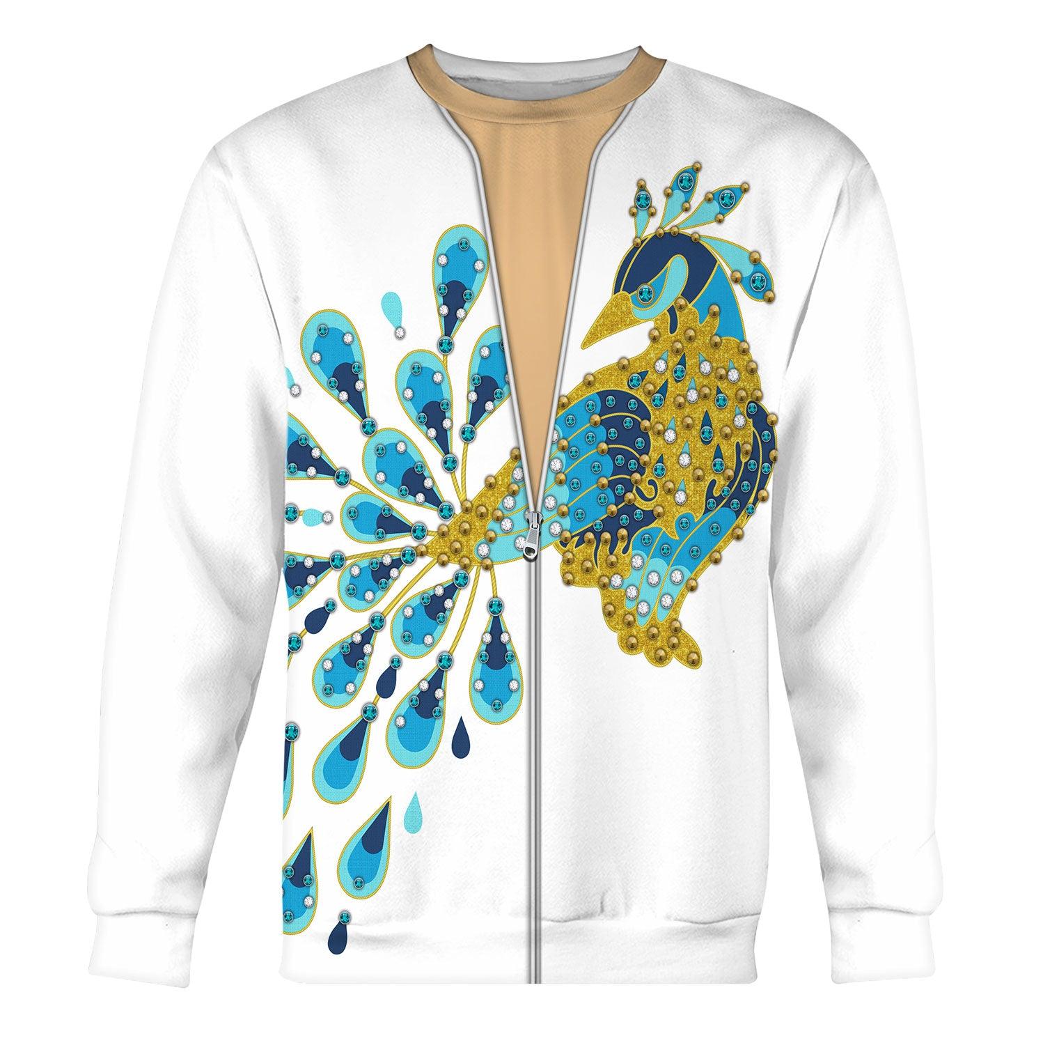 Gearhomie Elvis Presley Peacock Outfit Costume Ver 2 Hoodie Sweatshirt T-Shirt Sweatpants - Gearhomie.com